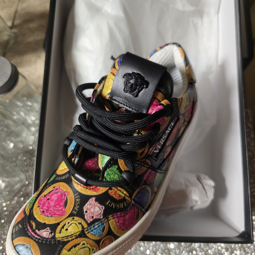 Versace Kids Sneakers with Black and Vibrant Accents